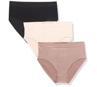 Wacoal Women's B Smooth Brief Panty 3 Pack, Rose Dust, Deep Taupe, Black, M
