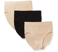 Wacoal Women's B Smooth Brief Panty 3 Pack, Sand, Sand, Black, Medium