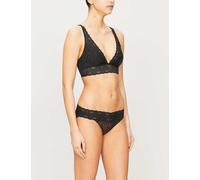 Wacoal Womens Black Halo Triangle-cupped Stretch-lace Bra 38