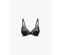 Wacoal Womens Black/ivory Perfection Plunge Padded Underwired Lace Bra 32dd