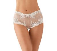 Wacoal Women's Embrace Lace Boy Short Pant, Sand/Ivory, Medium