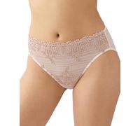 Wacoal Women's Embrace Lace Full Coverage Hi-Cut Brief Panty, 841191, Angel Wing/Rose Dust, L