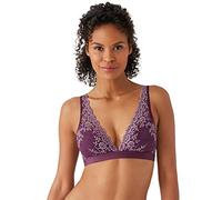 Wacoal Women's Embrace Lace Lightly Lined Wire Free Mid Coverage Bralette, 852191, Italian Plum/Valerian, 34