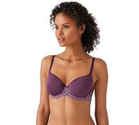 Wacoal Women's Embrace Lace Lightly Padded Underwire Mid Coverage T-Shirt Bra, 853191, Opaque, Italian Plum/Valerian, 32D