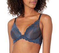 Wacoal Womens Embrace Lace Plunge Contour Bra, Nine Iron/Ensign Blue, 32C