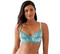 Wacoal Women's Embrace Lace Underwire Bra Full Coverage, Opaque, Eggshell Blue/Brittany Blue, 38C
