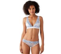 Wacoal Women's Embrace Lace Wire Free Bralette Bra, Pastel Parchment/Blue Multi, 34