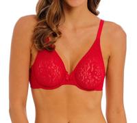 Wacoal Women's Halo Lace Unlined Convertible Underwire Bra, Opaque, Barbados Cherry, 32C