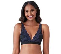 Wacoal Women's Instant Icon Bralette Plunge Bra, Black/Eclipse, XXL