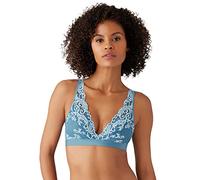 Wacoal Women's Instant Icon Bralette Plunge Bra, Opaque, Provincial Blue/Angel Falls, S