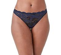 Wacoal Women's Instant Icon Thong Panties, Black/Eclipse, L