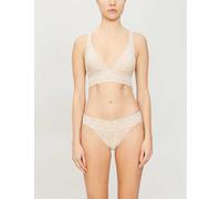 Wacoal Womens Nude Halo Triangle-cupped Stretch-lace Bra 38