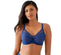 Wacoal Women's Retro Chic Full Figure Seamed Unlined Underwire Bra Coverage, Opaque, Blue Depths, 34D