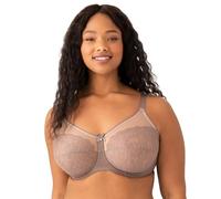 Wacoal Women's Retro Chic Unlined Mesh Full Coverage Underwire Bra, 855186, Cappuccino, 34FF