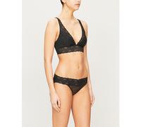 Wacoal Womens Wacoal Halo Triangle-Cupped Stretch-Lace Bra Black 30