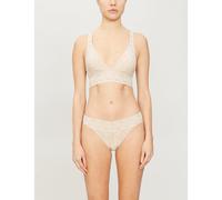 Wacoal Womens Wacoal Halo Triangle-Cupped Stretch-Lace Bra Nude 38