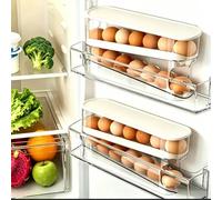 WACOI Auto Rolling Fridge Egg Organizer, Space Saving Eggs Dispenser for Refrigerator Storager, Home Egg Holder, 1 pack