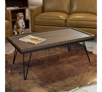 waconia wooden coffee table with black frame in walnut