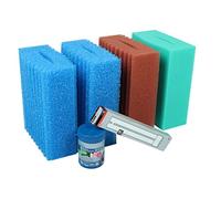 Wacredo Maintenance Pack for Oase Biotec 5.1 Pond Filter Sponge Set Filter Starter 18 Watt Bulb Complete Set Water Treatment Filter Sponge Pond Care Replacement Sponges