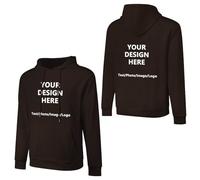 wacutt Custom Hoodies for Men & Women Personalized Sweatshirts Design Your Own Front & Back Print Hoodie with Logo/Photo/Text Dark Brown
