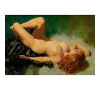 WACYDSD 1000 Piece Wooden Jigsaw Puzzle: Lying Blond Naked Woman - Photographic Style - 29.5x19.7 inches - Age 7+