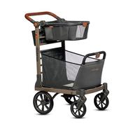 Wadabuggy Heavy Duty Folding Shopping & Utility Cart, Glides Effortlessly - Easy to Maneuver, Lightweight Push & Pull Behind Cart w/3 Storage Baskets