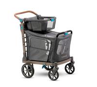 Wadabuggy Pet XL Foldable Cart - Adjustable & Portable Pet Stroller with Pet Caddy, Shopping Basket, Foam Filled Rubber Wheels & Storage - Carriage for Small & Medium Dogs, Cats & Pets Under 75 lbs.