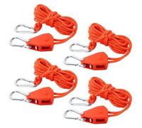 wadafen 4 Pcs Reflective Tent Guy Ropes,4m Tent Guy Ropes with pulley,Ratchet Hangers,Reflective Cord Tent Guide Rope,for Hanging Tents,Plant Lights,Plant Fans,Light Indoor Plants (Orange)