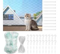 wadafen Cat Net Safety for Balcony 4x3m Pet Anti-escape Net | Cat Netting, Transparent Protective Cat Nets Invisibel Safety-Net Set for Terraces, Skylight