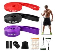 wadafen Resistance Bands,Exercise Bands,3 Levels Pull Up Bands Set,Pull Up Assistance Bands,with Door Anchor,Handles,Protective Covers,Bag and Instruction for Pull-Ups,Yoga,Mobility,Stretching