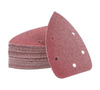 wadafen Sandpaper Triangular Sander, 50 Sheets Delta Sandpaper Velcro 140 x 90 mm Sanding Triangles Sanding Sheets 5 Holes, Grain 40/60/80/120/240 Each x10, for Delta Sanders and Multi Sanders