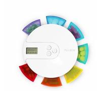 Wadakada 1 PCS 7-Day Automatic Pill Dispenser Portable Electronic Medication Organizer White Weekly Smart Timing Pill Reminder for with Alarm