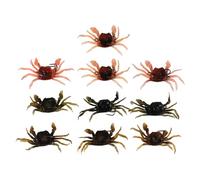 Wadakada 10 Pcs Crab Bait, 3D Simulation Crab Soft Bait with Pointed Hook, Sea Fish Bait Buckle, Sea Fish Fishing Tackle Tools