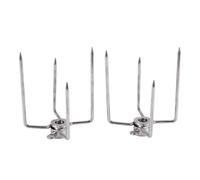 Wadakada 2Pcs BBQ Rotisserie Meat Forks Clamp Grill Meatpicks Stainless Steel Barbecue Skewer