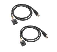 Wadakada 2Pcs USB 9Pin to USB Type C Cable for Computer Motherboard to USBC Secondary Screen PC LCD Screen 9Pin USB Cable Adapter
