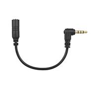 Wadakada 3.5mm 3 Pole TRS Female to 4 Pole TRRS Male 90 Degree Right Angled Microphone Adapter Cable Audio Stereo Mic Converter