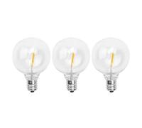 Wadakada 3Pcs G40 Led Replacement Light Bulbs, E12 Screw Base Shatterproof LED Globe Bulbs for Solar String Lights Warm White