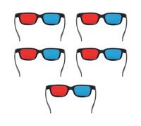 Wadakada 5Pcs Black Frame Red Blue 3D Glasses 3D Dimensional Home Theater Glasses for Dimensional Anaglyph Movie TV Game Video
