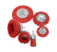 Wadakada 6Pcs Nylon Filament Abrasive Wire Brush Wheel & Cup Brush Set with 1/4 Inch Shank, 6 Sizes Nylon Set Perfect