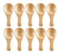 Wadakada Short Handle 10 Packets of Small Wooden Spoon, Perfect for Small Jars of Jam, Spices, Condiments, Seasonings, Sugar, Honey, Coffee, Tea, Mustard, Ice Cream, Milk Powder