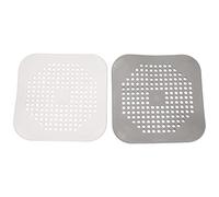 Wadakada Square Drain Cover for Shower Drain Hair Catcher Flat Silicone Plug for Bathroom and Kitchen Filter Shower Drain Protection Flat Strainer Stopper with Suction Cups