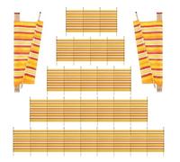 Wadan 10 Pole Yellow Windbreak | Extra Tall 5ft x 20ft | Colorful Wind Break for Camping, Caravan, Festival and Beach | Windbreaker Sun Shelter Garden Screen