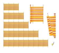 Wadan 10 Pole Yellow Windbreaker - 5Ft X 20Ft Wind Break X Long Pole For Beach, Caravan, Camping Tall Windbreak Sun Shield