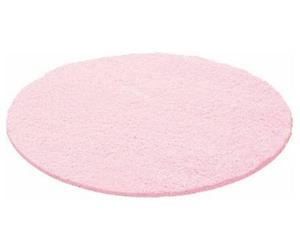 Wadan 120Cm Baby Pink Circular Shaggy Rug - Modern Round Rug - Soft Touch Thick Pile Area Rug For Living Room And Bedroom