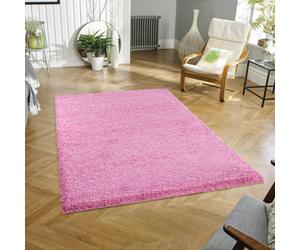 Wadan 160X230Cm Baby Pink Shaggy Rug - Rectangular Soft Touch Thick Pile Modern Area Rug - Rugs For Living & Bedroom Non Shedding