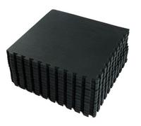 Wadan 16Pc 60X60Cm Black Interlocking Eva Floor Tiles, 64 Sq Ft Non Slip Gym Flooring Mat Exercise Mats, Cushion For Home Workout