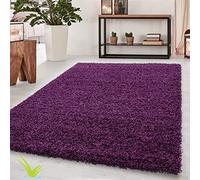 Wadan 200x290cm Purple Shaggy Rugs Living Room |5mm Thick Pile | Extra Large Small Medium | Rectangular Size | Soft Touch | Living Room Area Rugs | Non Shedding