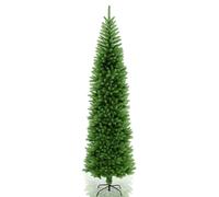 Wadan 6ft Green Pencil Slim Artificial Christmas Tree - Realistic PVC Pine Xmas Tree with 570 Tips Solid Metal Stand, Easy Assembly, Indoor & Outdoor Holiday Decoration