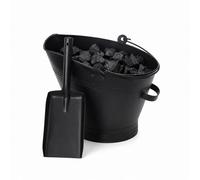 Wadan Large Black Waterloo Style Coal Scuttle Bucket With Shovel For Fireplace And Wood Burner