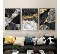 WADBTP Marble Art Decoration Poster, Islamic Background Allah Islamic Arabic Calligraphy Poster, Living Room, Bedroom, Home Decoration Painting - Unframed. (Marble A, 3pcs-60 x 90 cm)